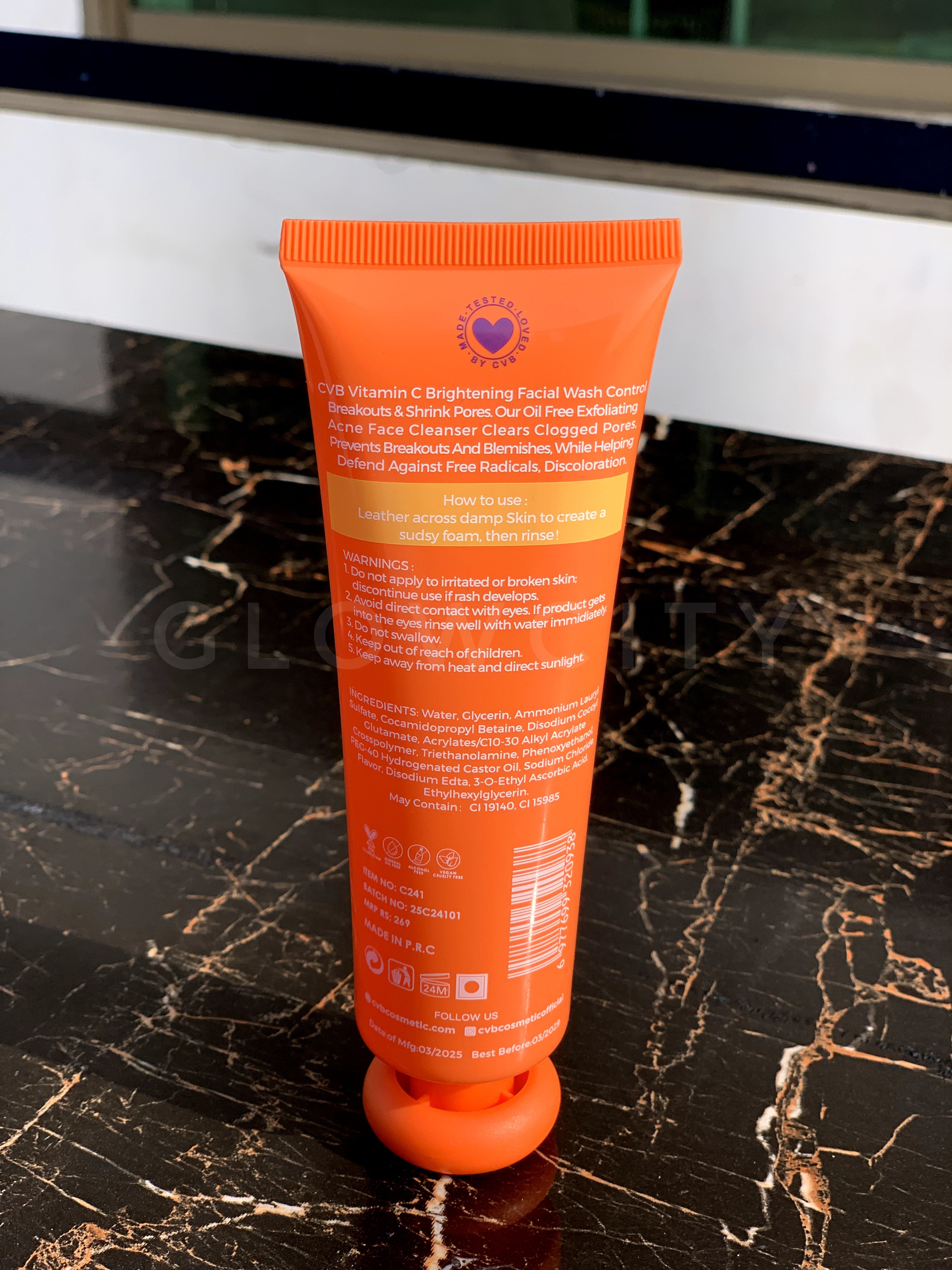 CVB Vitamin C Brightening Face Wash – Gentle Exfoliation & Radiance Boost | Suitable for All Skin Types