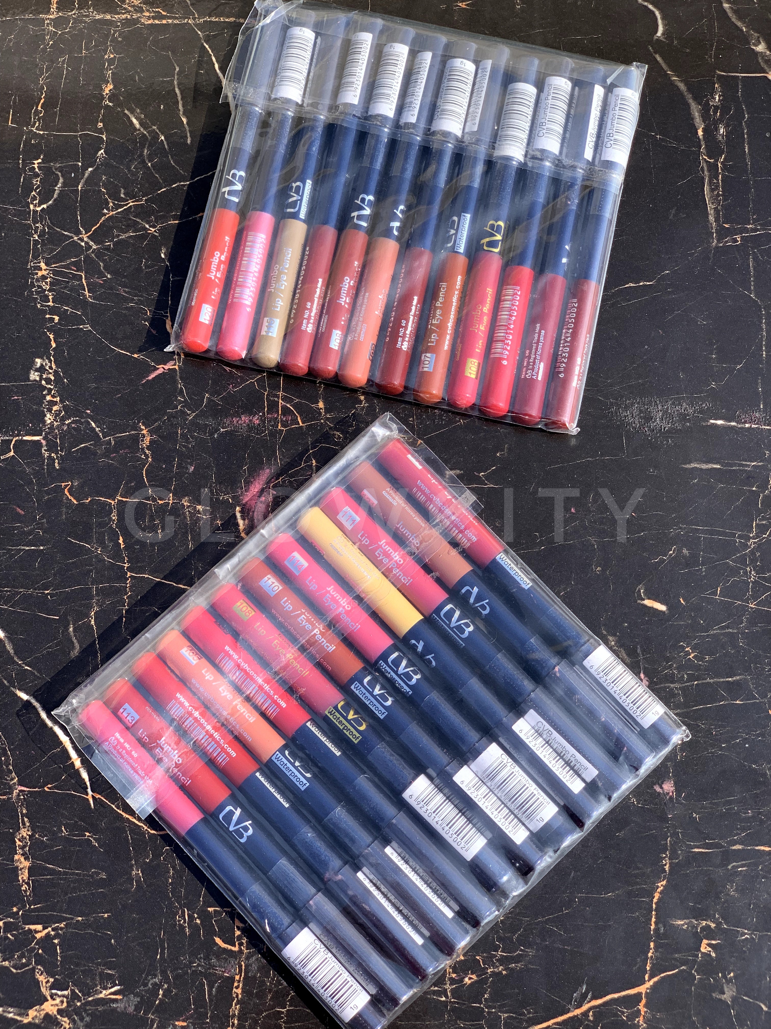 CVB Pack of 12 Lip & Eye Waterproof Pencils – Most Premium Quality | 2 Variations