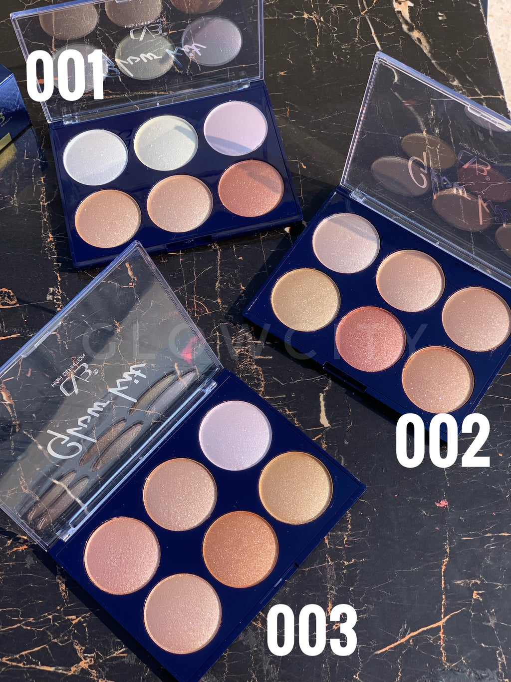 CVB Glow Kit Highlighter Palette | 6-in-1 High-Definition Shine | 3 Variations