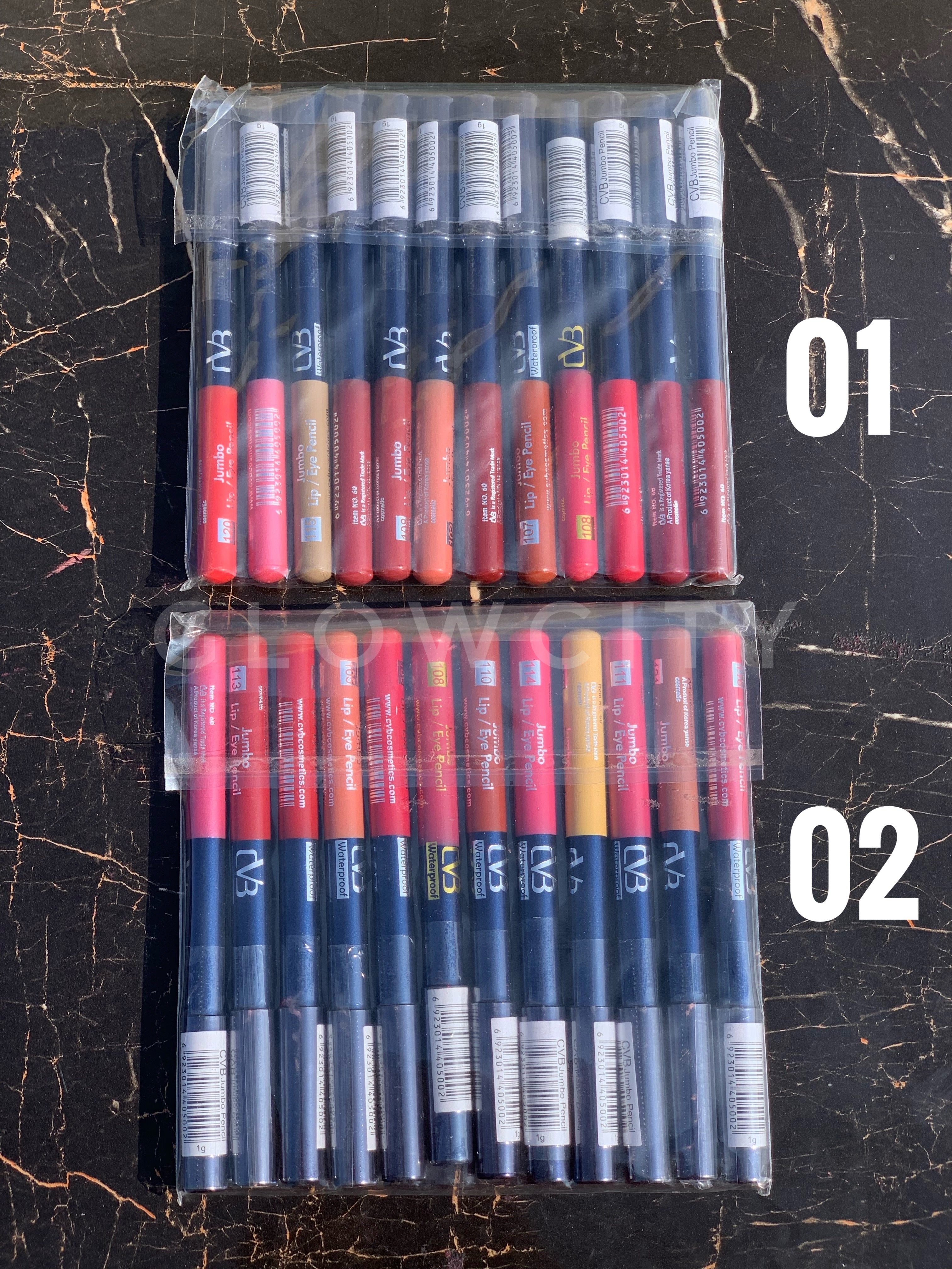 CVB Pack of 12 Lip & Eye Waterproof Pencils – Most Premium Quality | 2 Variations