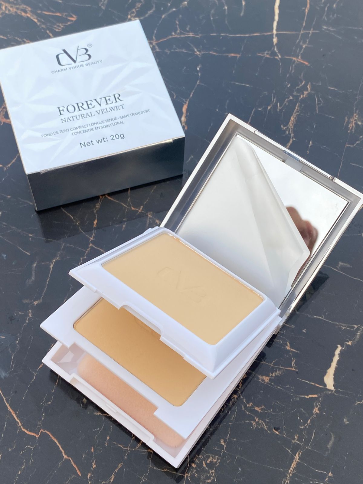 CVB Forever Natural Velvet Compact Foundation – Long Wear, Full Coverage, Matte Finish